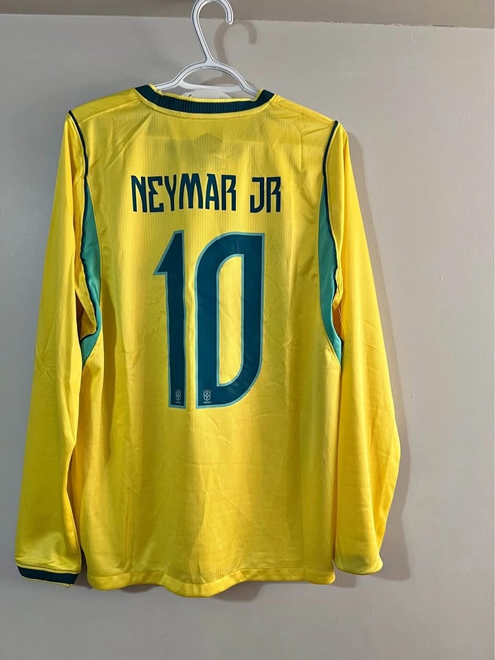 Brazil Long-Sleeve Soccer Jersey Neymar Jr #10 – Size Large