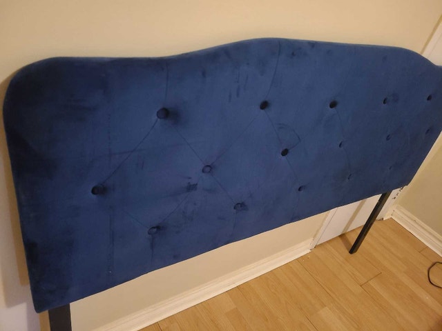 Blue Velvet Headboard Queen Size - photo 3