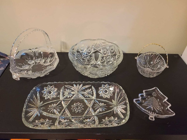 Vintage Cut Glass Serving Set