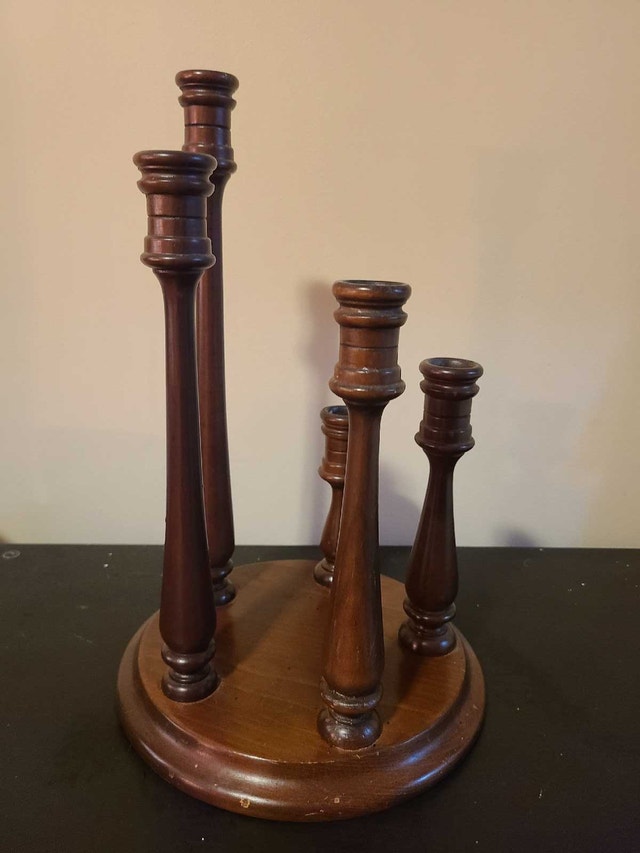 Wooden Multi-Level Candelabra