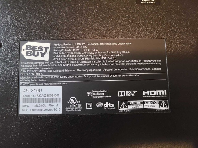 Toshiba 49L310U 49-inch TV - photo 3
