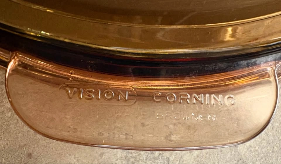 Vintage Corning Visions France Amber Microwave Browner - photo 4