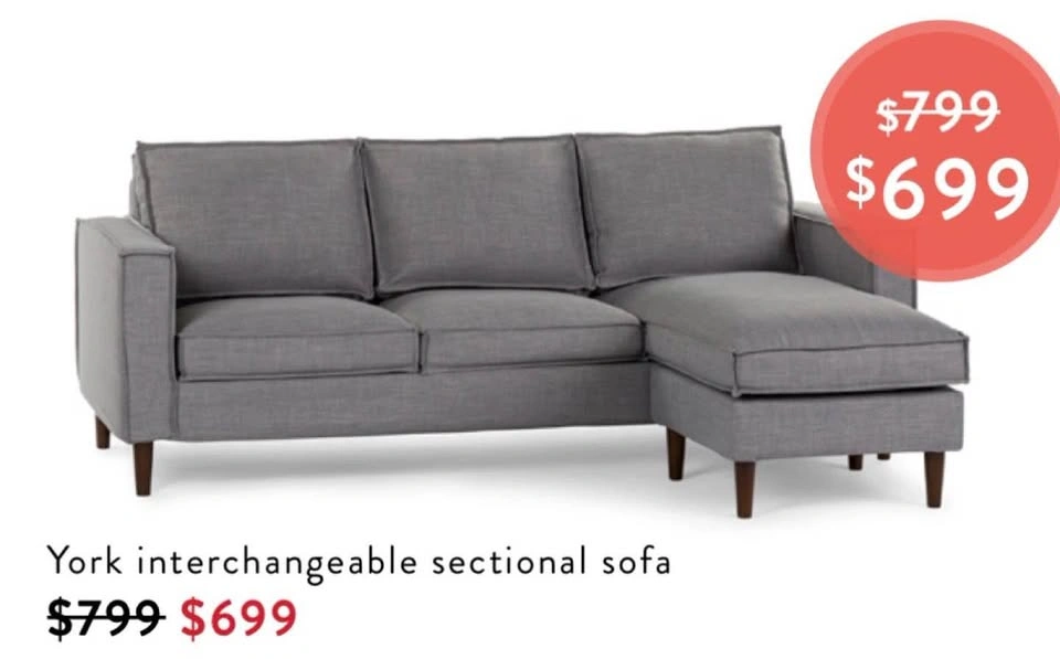 Grey Sectional Sofa with Chaise - photo 2