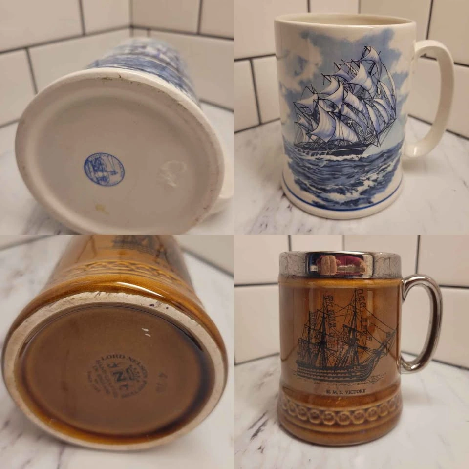 COLLECTIBLE Vintage Nautical Ship Mug Collection - Set of 6 - photo 2
