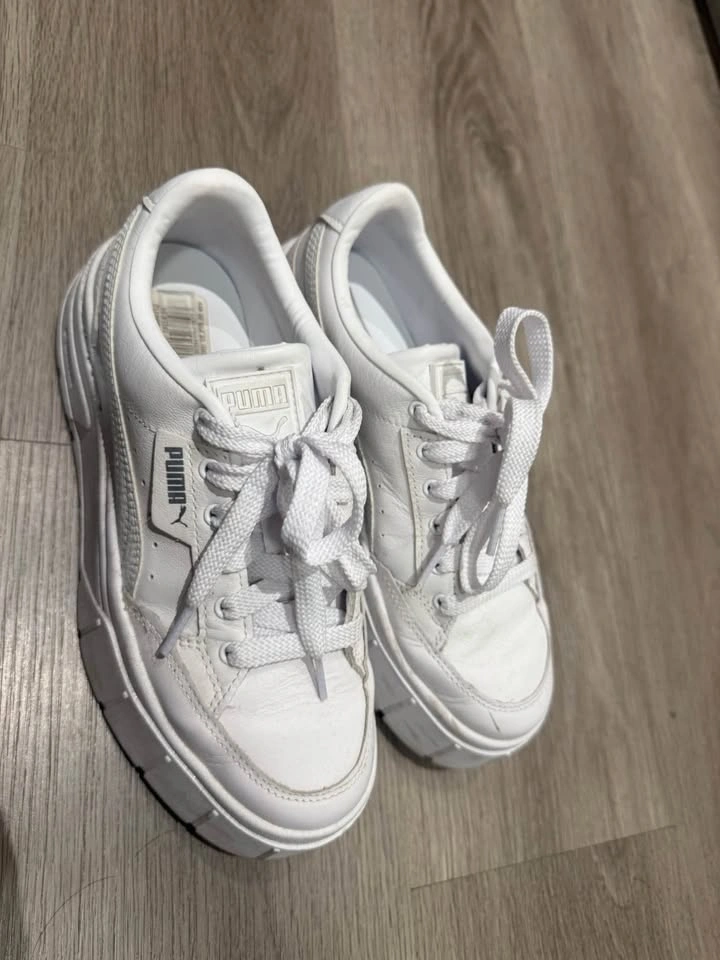 PUMA Mayze Stack Leather Platform Sneakers | White | EU 38 - photo 2