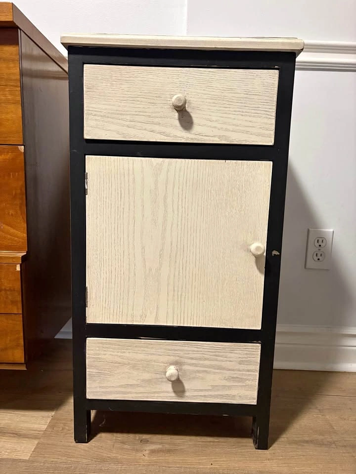 Two-Tone Black and White Storage Cabinet