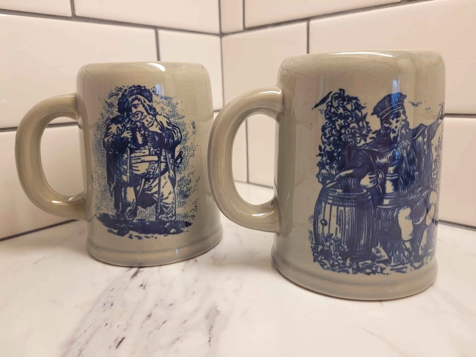 COLLECTIBLE Vintage Japanese Ceramic Beer Steins - Set of 2 - photo 2