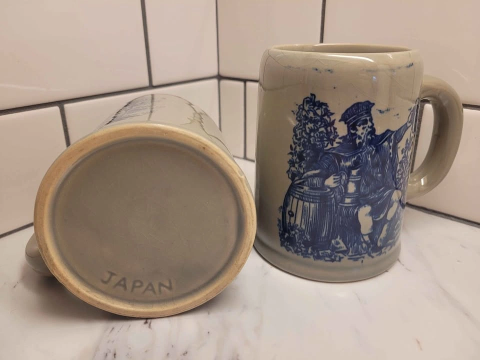 COLLECTIBLE Vintage Japanese Ceramic Beer Steins - Set of 2 - photo 4