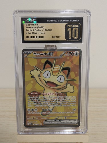 Pokemon - Meowth ex 107/088 - Perfect Order - CGC PRISTINE 10
