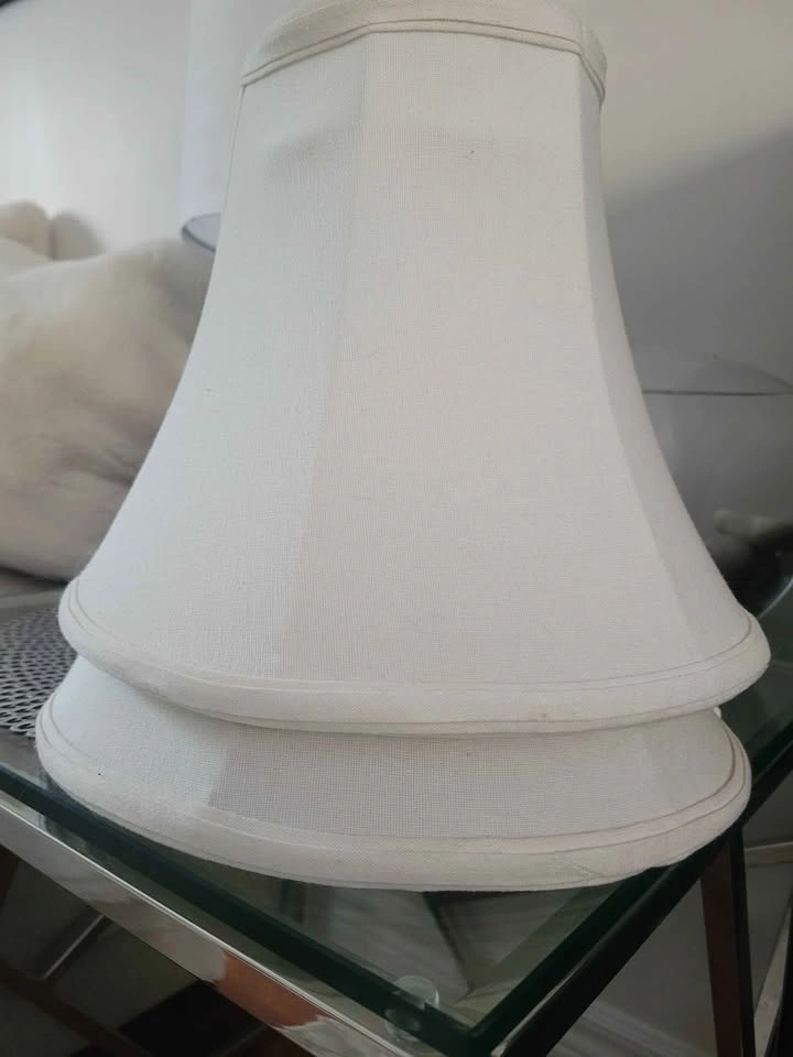 Pair of White Bell Lampshades LIKE NEW - photo 2