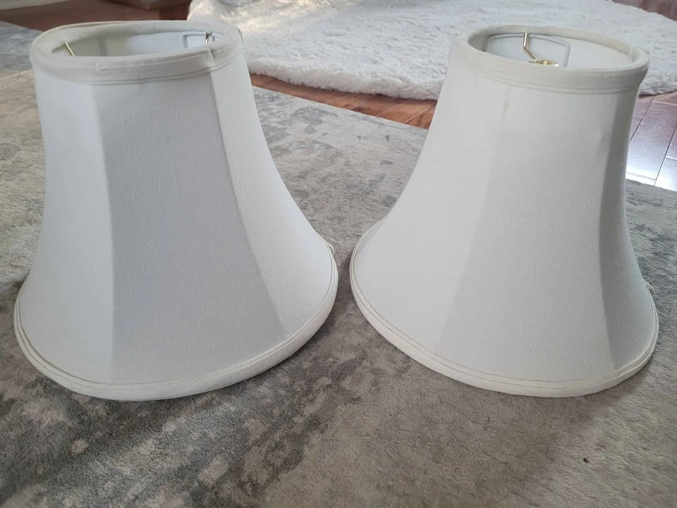Pair of White Bell Lampshades LIKE NEW - photo 3