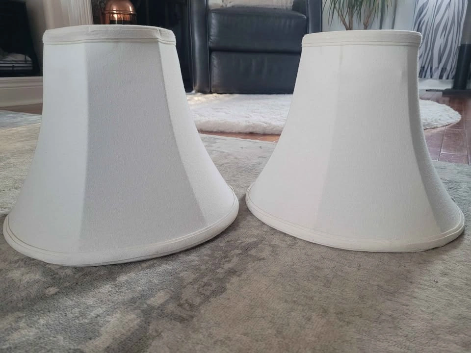 Pair of White Bell Lampshades LIKE NEW - photo 4