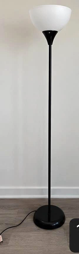 Black Torchiere Floor Lamp with White Shade | No Bulb
