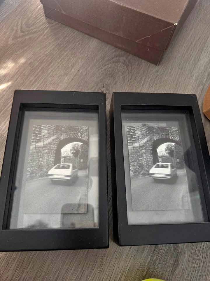 Set of 2 Black Shadow Box Photo Frames | Modern Wall Decor