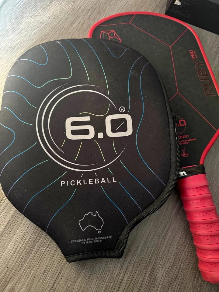 Six Zero Ruby Pro 14mm Pickleball Paddle | Like New | Cover Incl