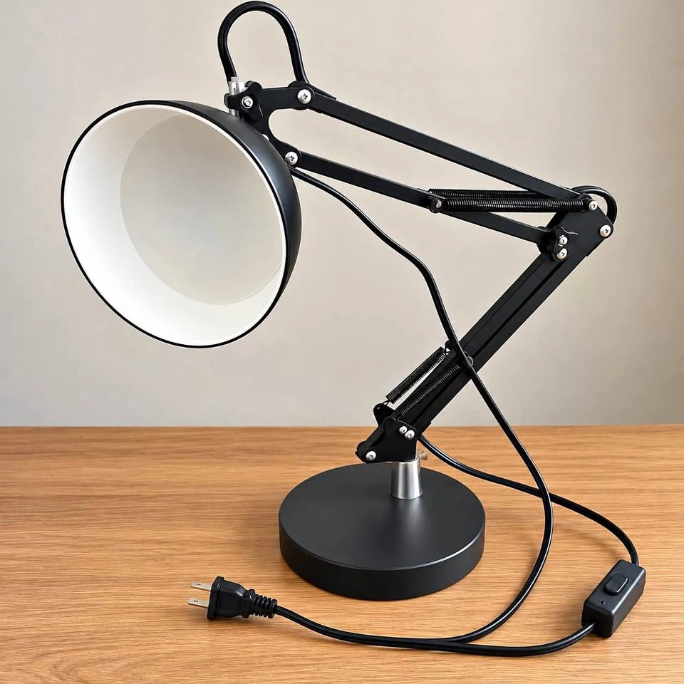 Black Adjustable Swing Arm Desk Lamp | Brand New