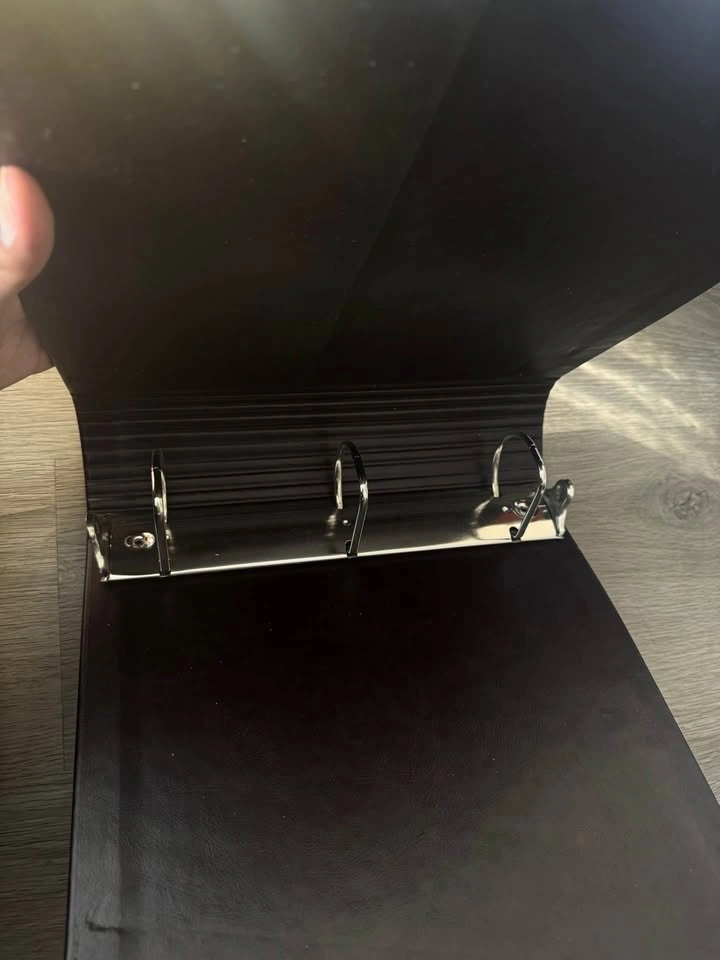 Executive Black Leather-Look Portfolio Binder | 3-Ring Organizer