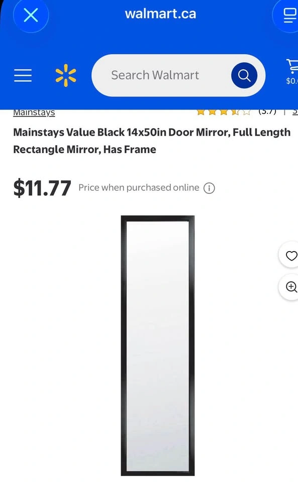 Black Full-Length Wall Mirror | Like New | No Scratches - photo 2