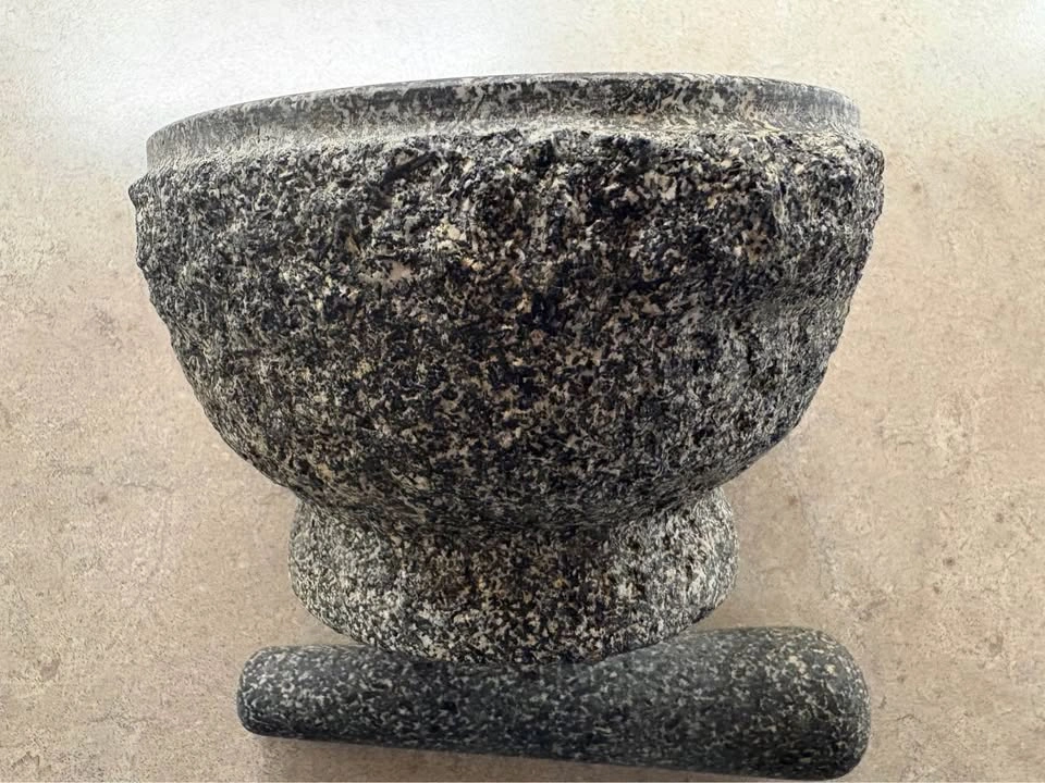 Vintage M.V. Trading 5.5” Solid Granite Mortar and Pestle Set - photo 3