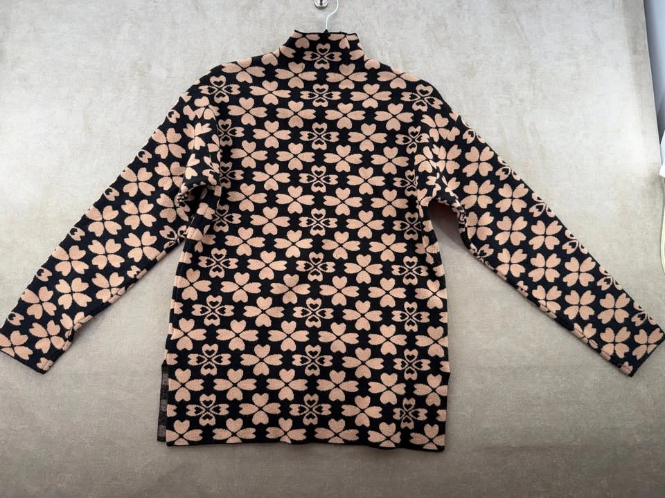 By Design Geometric Floral Mock-Neck Tunic Sweater - Size S - photo 4