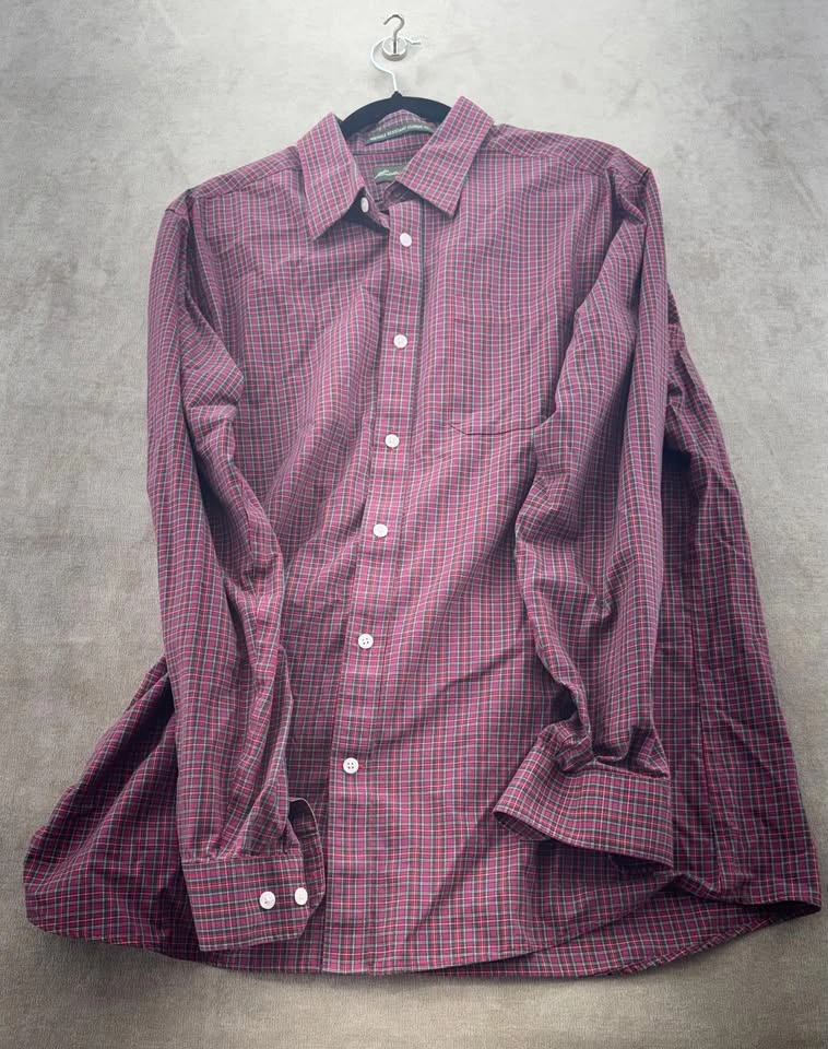 Eddie Bauer Wrinkle Resistant Plaid Button Up Shirt - Mens Large - photo 2