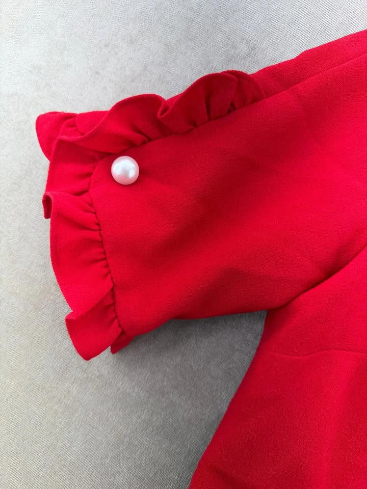 Karl Lagerfeld Paris Red Ruffle Sleeve Sheath Dress - Size 12 - photo 3