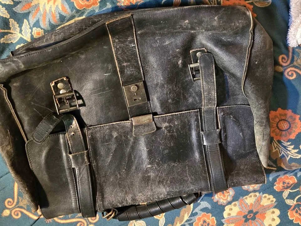 Black leather bag