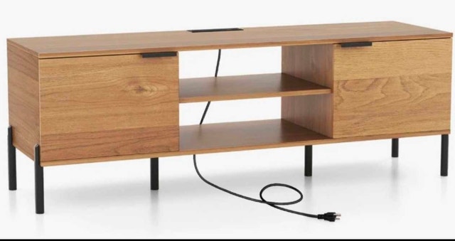 Modern TV Stand with Built-In Charging Station