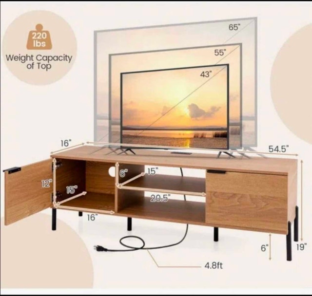 Modern TV Stand with Built-In Charging Station - photo 2
