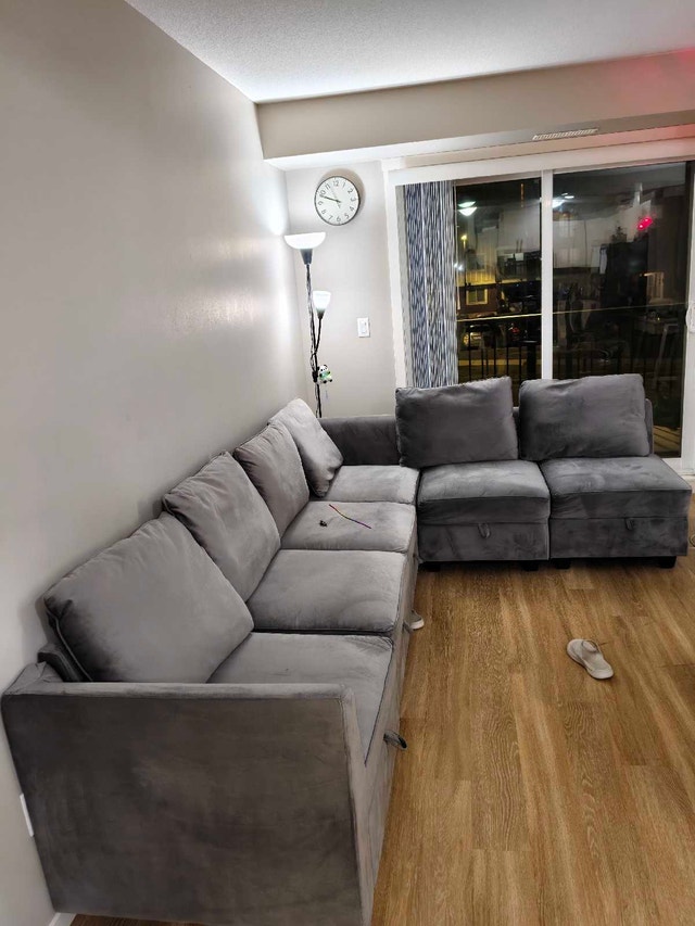Modular U-Shaped Velvet Sectional Sofa w/ Storage - photo 4