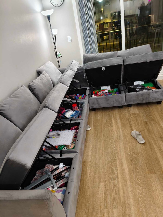 Modular U-Shaped Velvet Sectional Sofa w/ Storage - photo 5