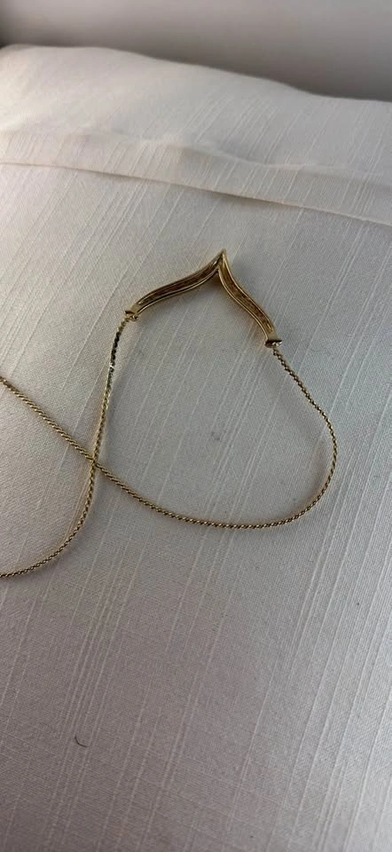 Vintage Gold-Tone Chevron Pendant Necklace - photo 4