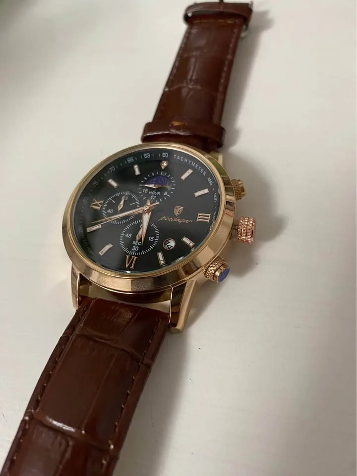 Men’s Business Watch – Waterproof, Leather Strap, Quartz image indicator(2)