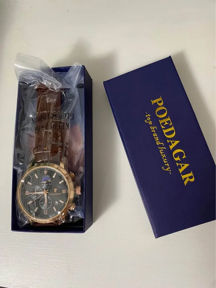 Men’s Business Watch – Waterproof, Leather Strap, Quartz image indicator(4)