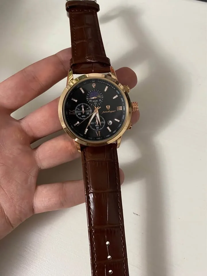 Men’s Business Watch – Waterproof, Leather Strap, Quartz image indicator(5)