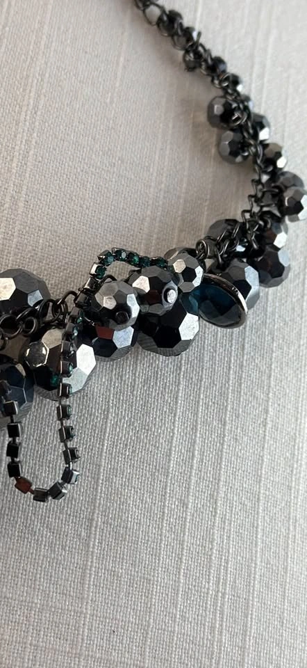 ABS by Allen Schwartz Gunmetal Faceted Bead Statement Necklace - photo 3