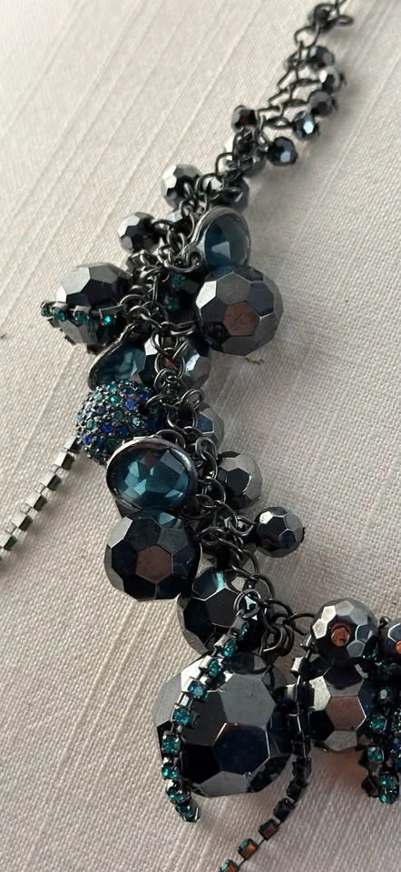 ABS by Allen Schwartz Gunmetal Faceted Bead Statement Necklace - photo 4