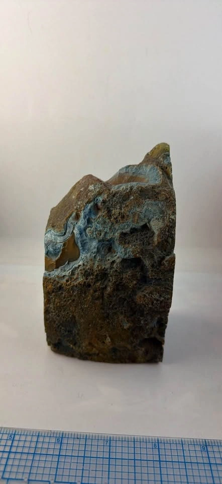 Vintage Polished Blue Agate Geode Bookend / Display Specimen - photo 2