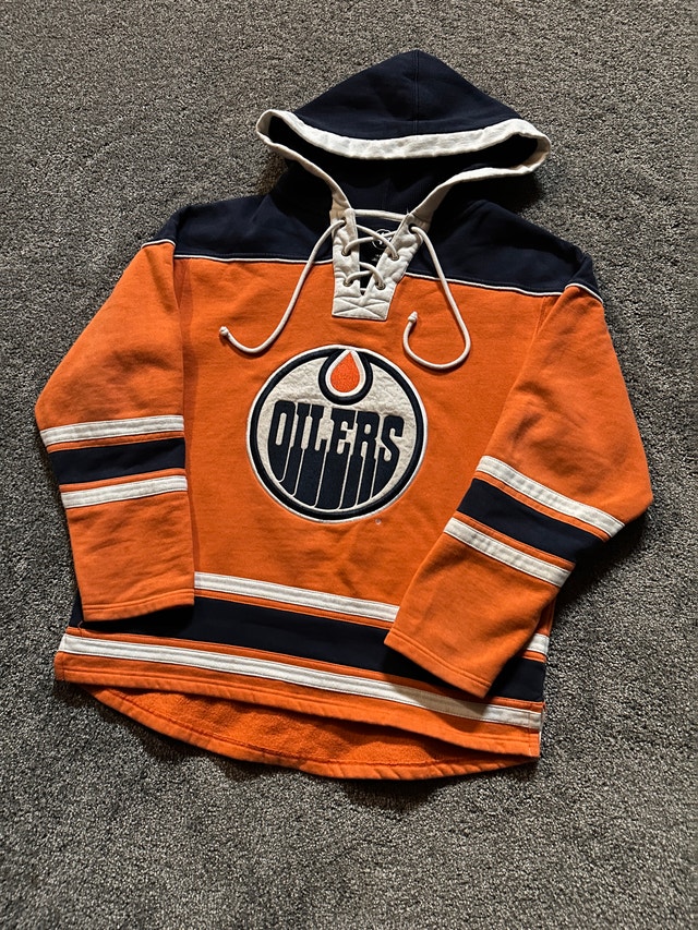 47 brand Oilers lacer hoodie size medium