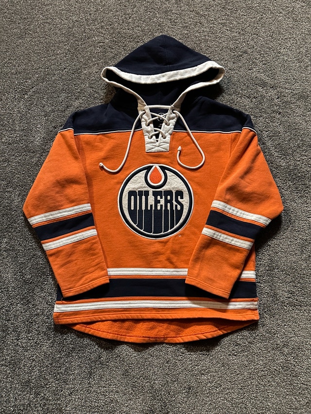47 brand Oilers lacer hoodie size medium - photo 2