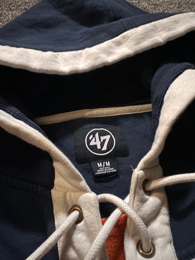 47 brand Oilers lacer hoodie size medium - photo 3