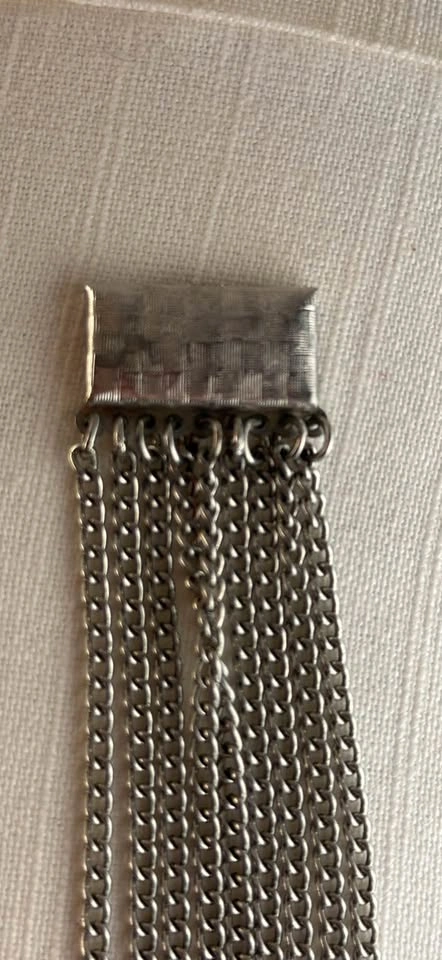 Vintage Multi-Strand Silver-Tone Curb Chain Bracelet - photo 3
