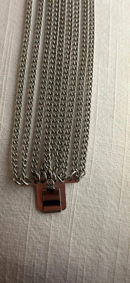 Vintage Multi-Strand Silver-Tone Curb Chain Bracelet - photo 4