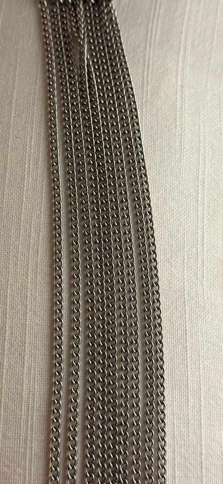 Vintage Multi-Strand Silver-Tone Curb Chain Bracelet - photo 5