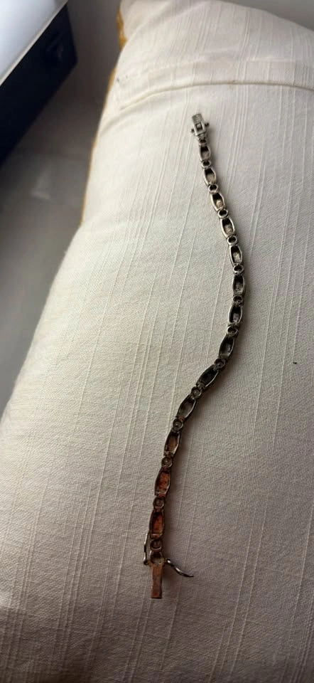 Vintage Sunstone Imports Sterling Silver Marcasite & CZ Bracelet - photo 5