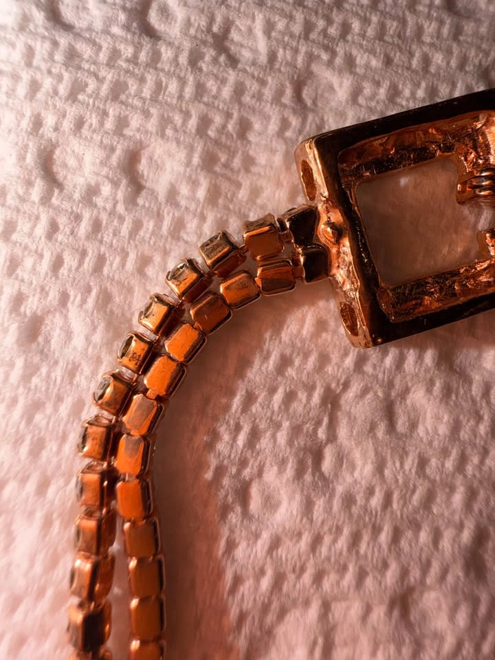 Rose gold tone double row rhinestone tennis bracelet - photo 5