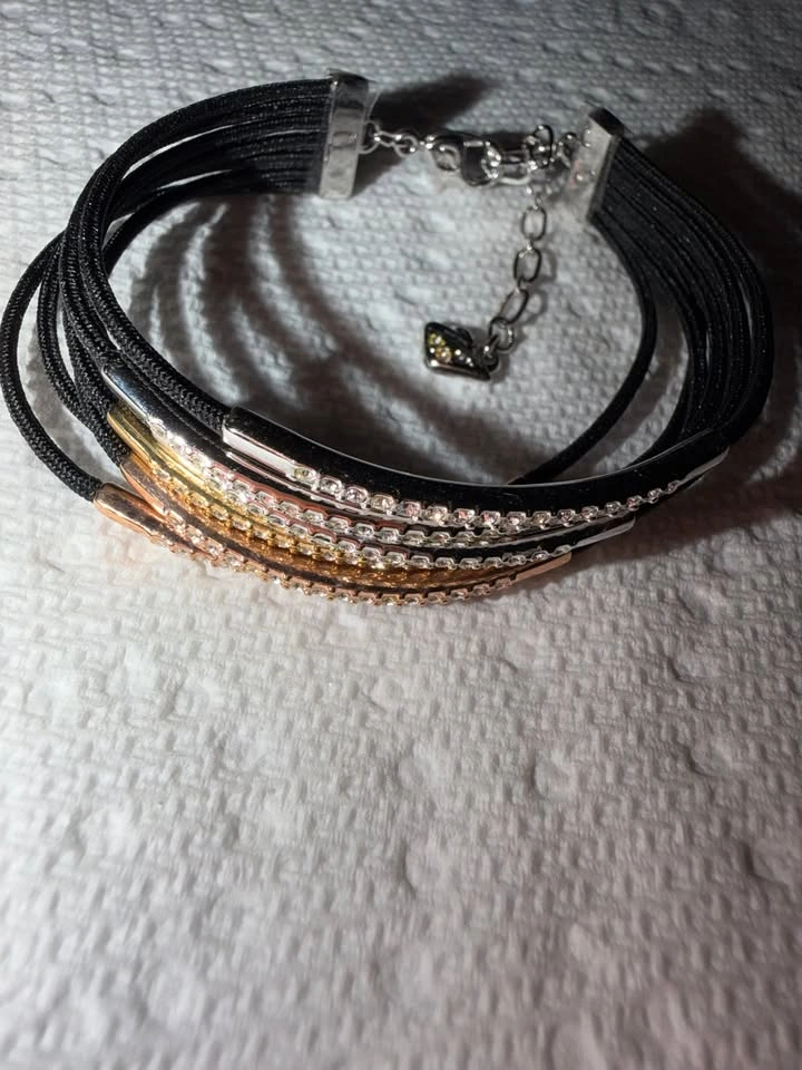 Authentic Swarovski Vi Multi-Strand Cord Bracelet - Excellent Co - photo 4