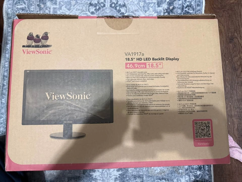 2 ViewSonic VA1917a 18.5" HD LED Backlit Display