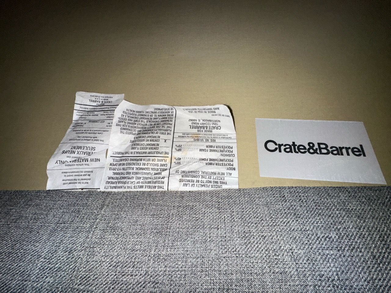 🛋️ Mid-Century Modern Grey Sofa - Crate & Barrel Petrie (86") - photo 2