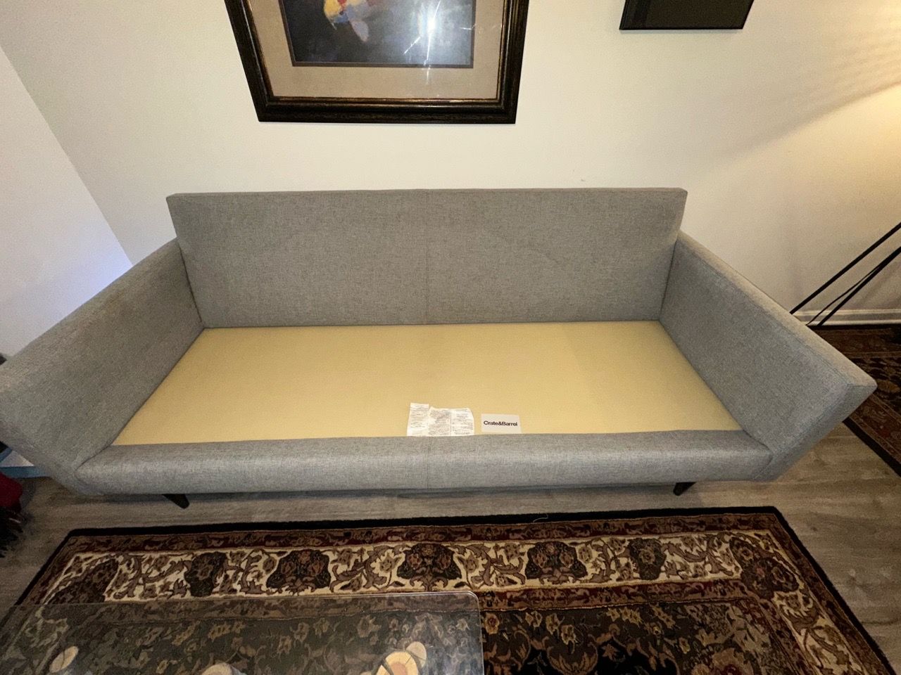 🛋️ Mid-Century Modern Grey Sofa - Crate & Barrel Petrie (86") - photo 3
